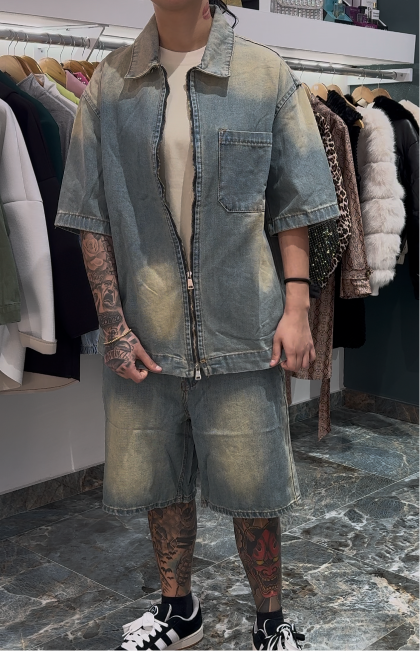 Coordinato jeans zip