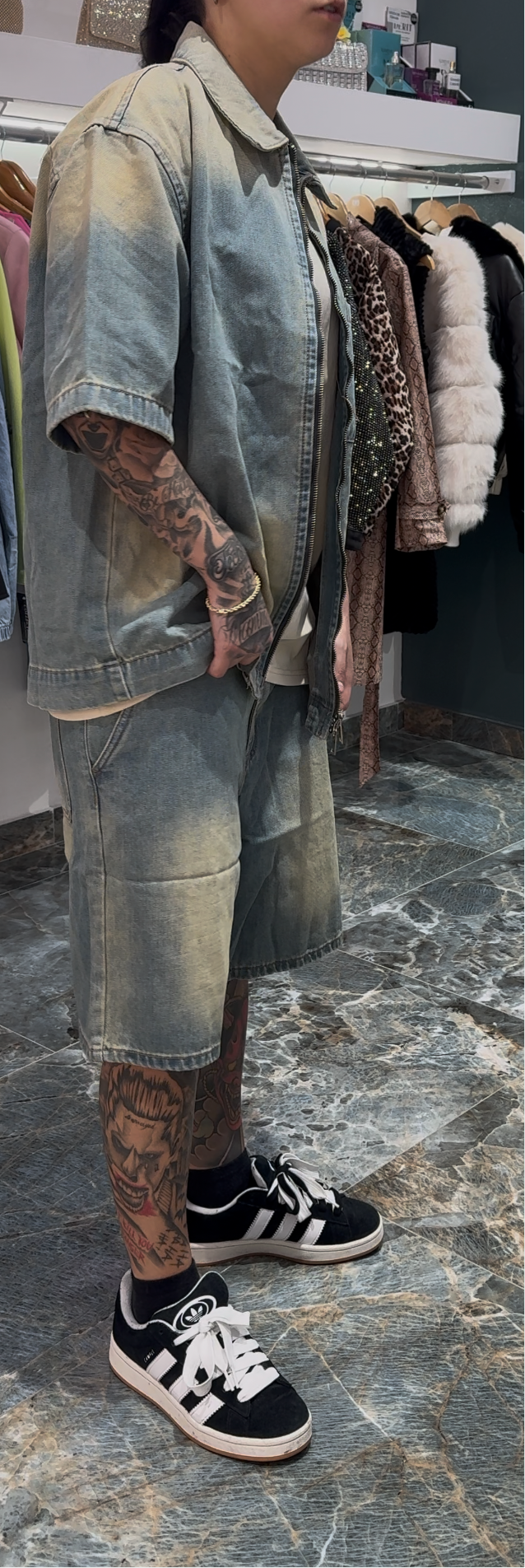 Coordinato jeans zip