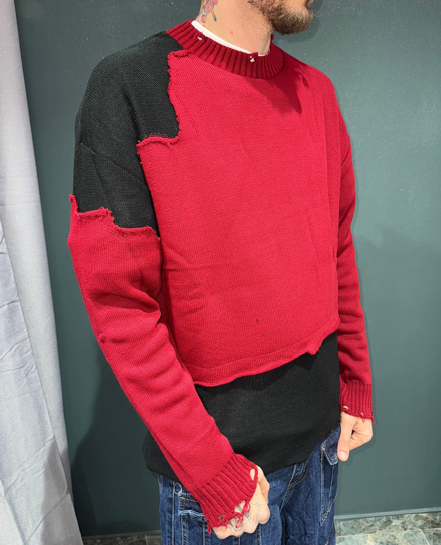 Maglione bicolore