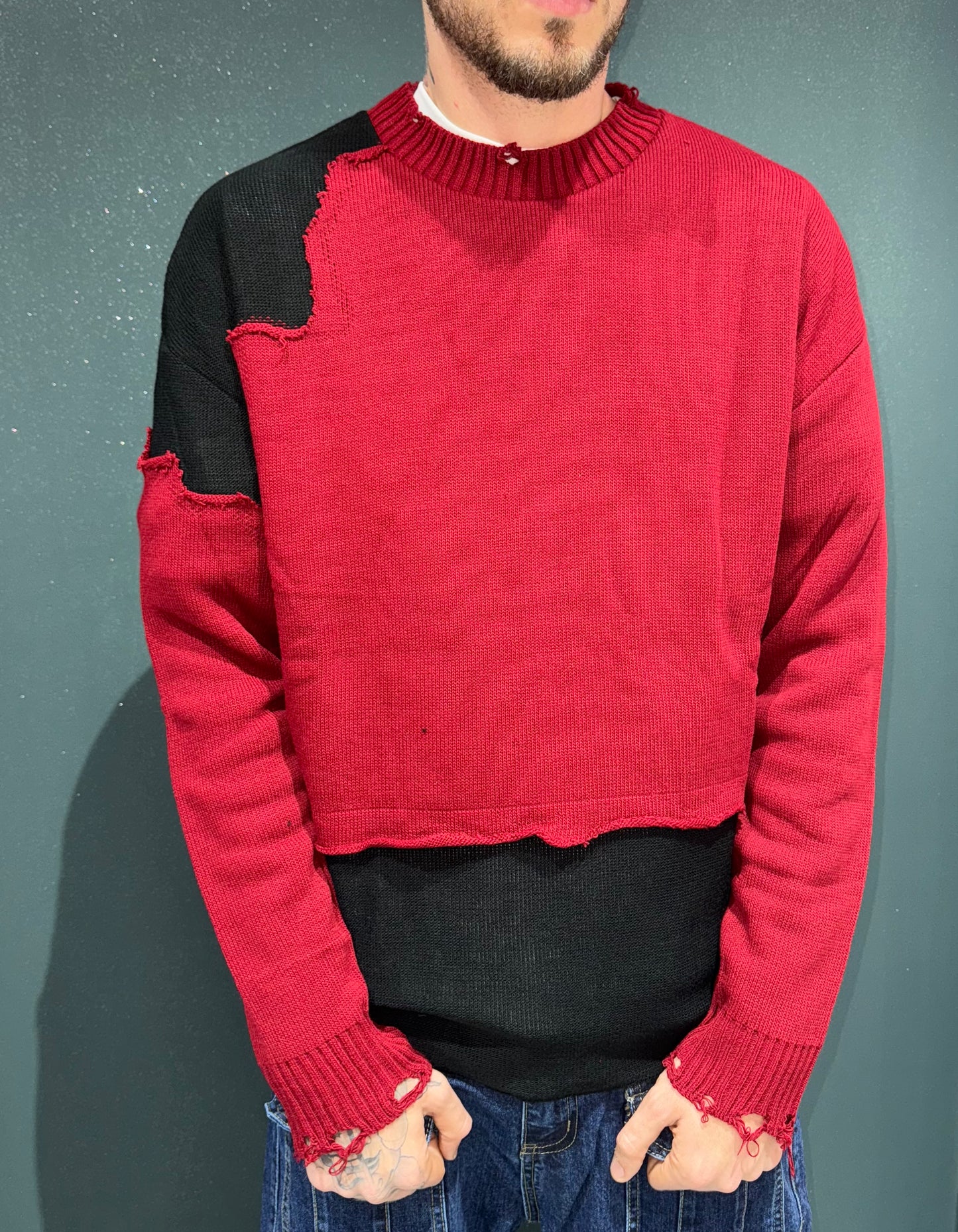 Maglione bicolore
