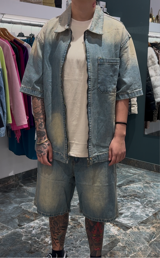 Coordinato jeans zip