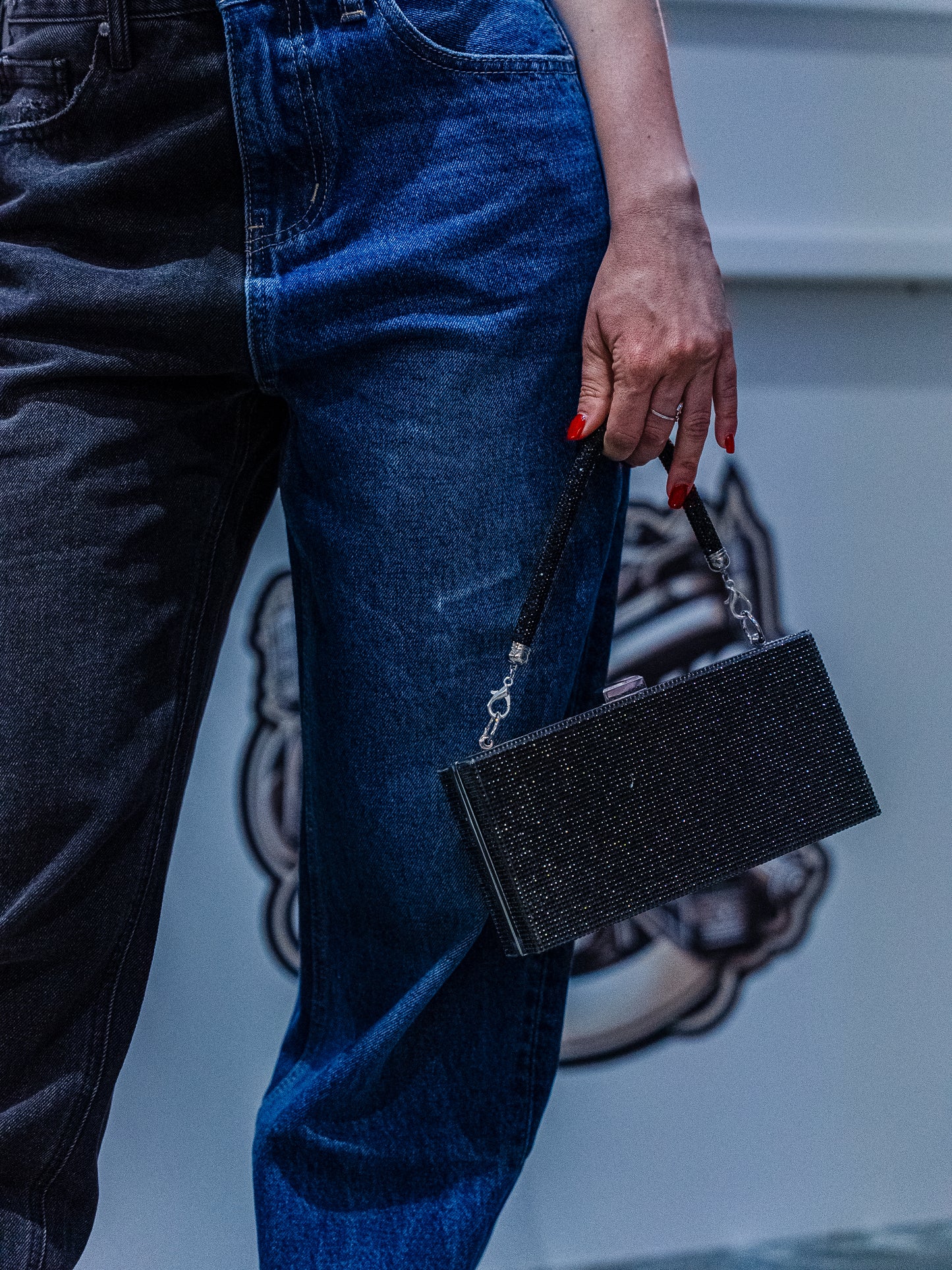 Jeans bicolore nero
