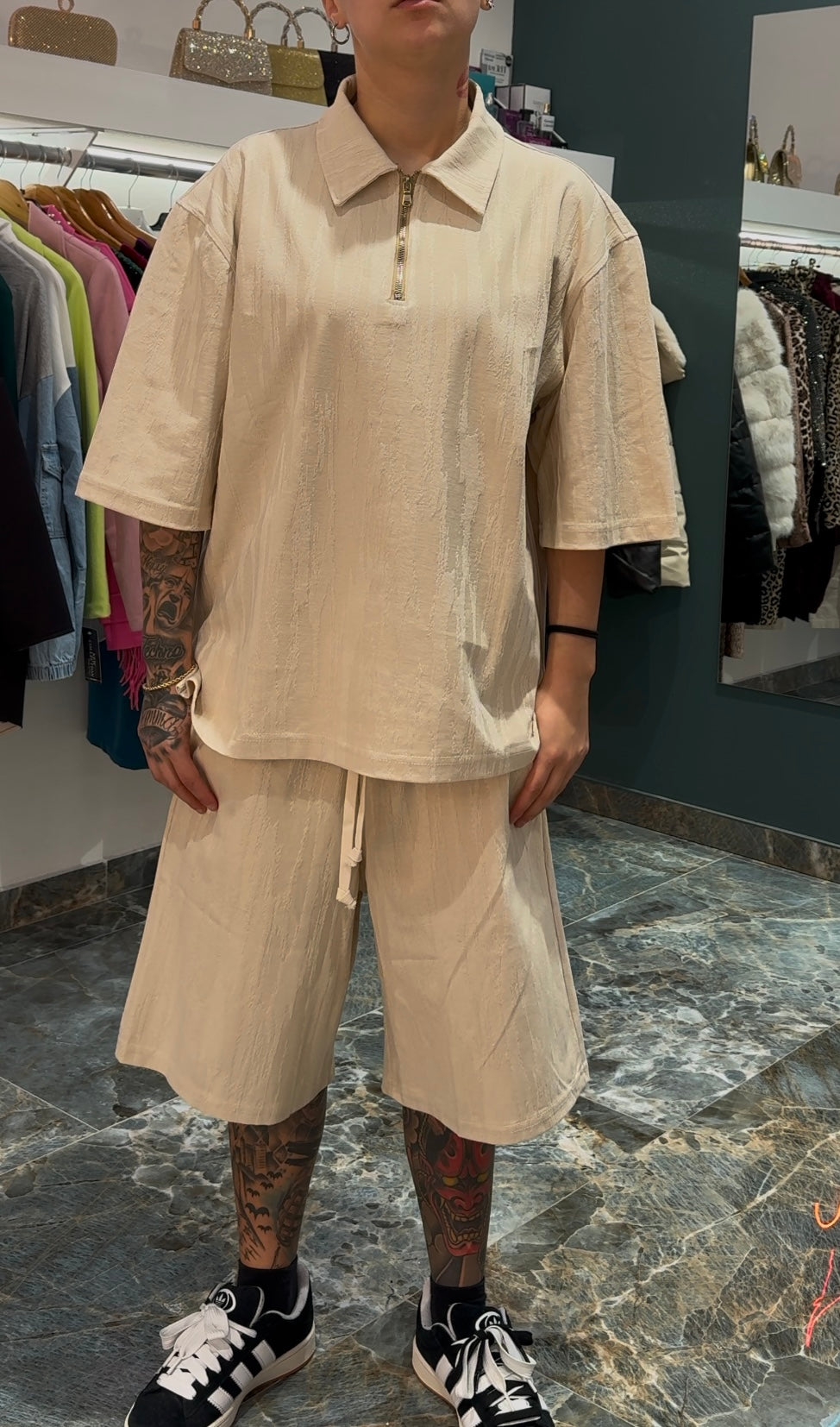 Coordinato polo zip